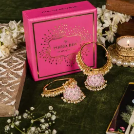 Adorable Meenakari Pink Jhumka