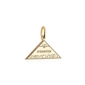 Afghanistan Passport Stamp Charm Solid Gold