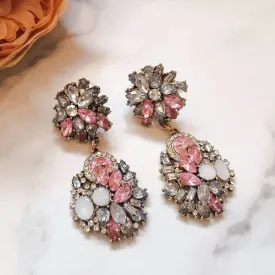 ALISSA Pink Rhinestone Earrings