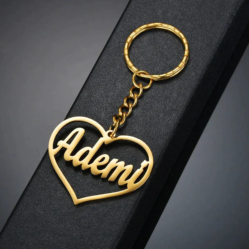 Big Heart Name Keychain