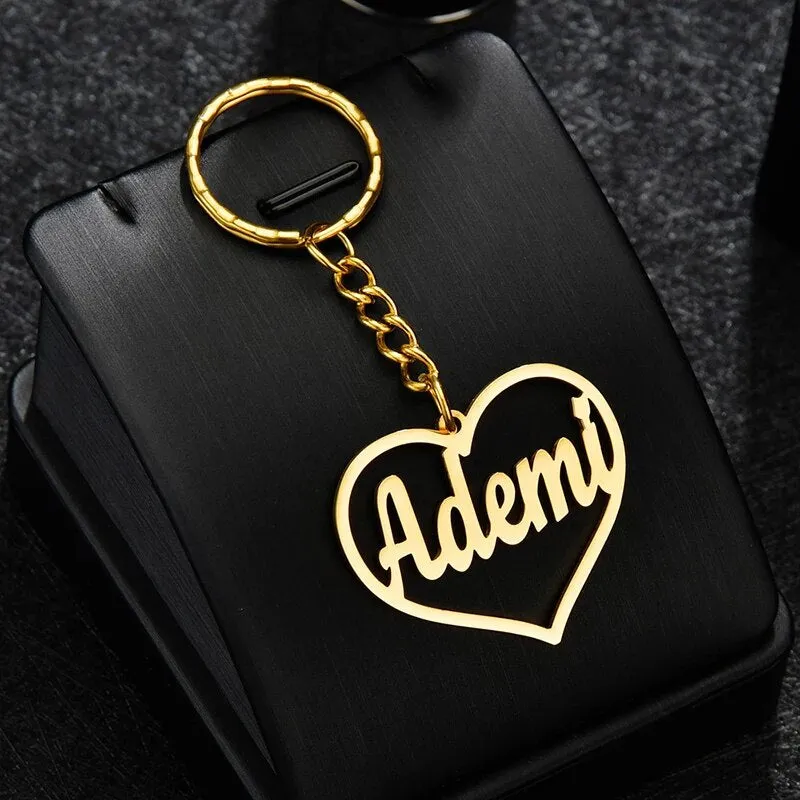 Big Heart Name Keychain