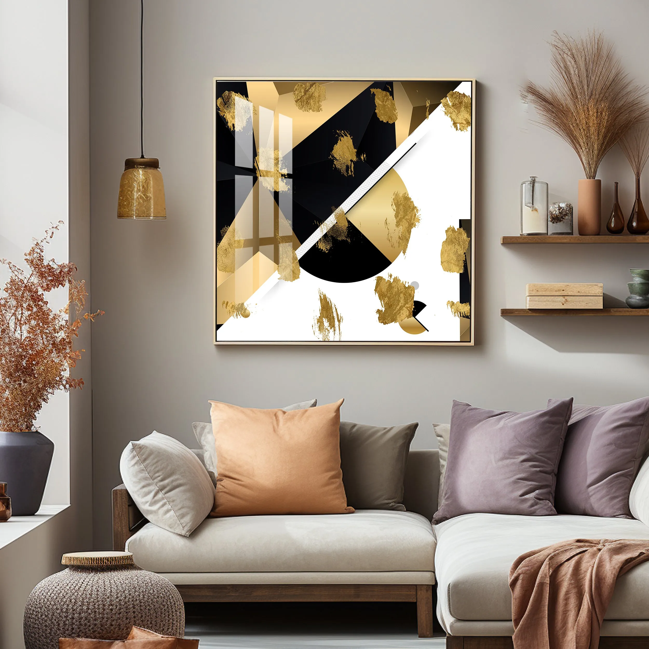 Black & Golden Prints Premium Acrylic Square Wall Art