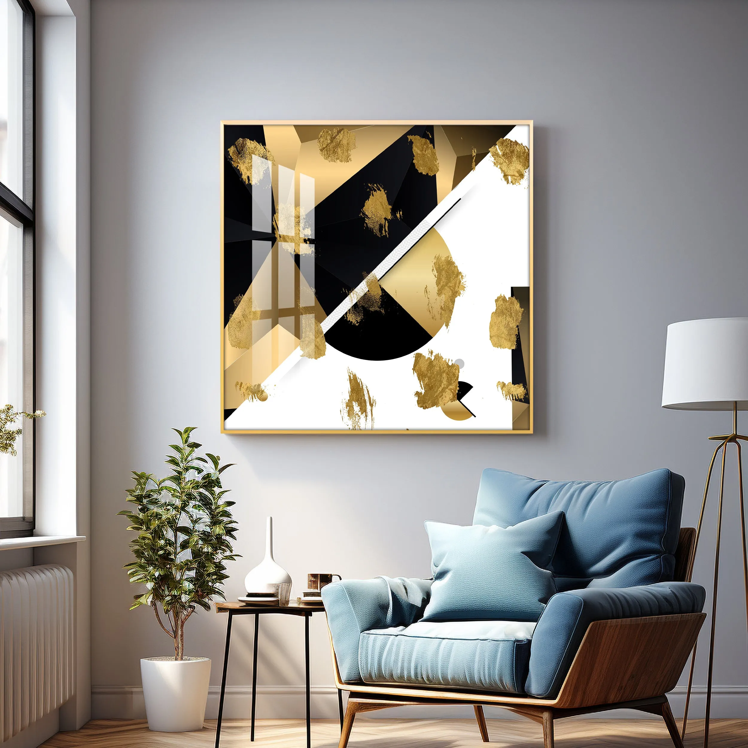 Black & Golden Prints Premium Acrylic Square Wall Art