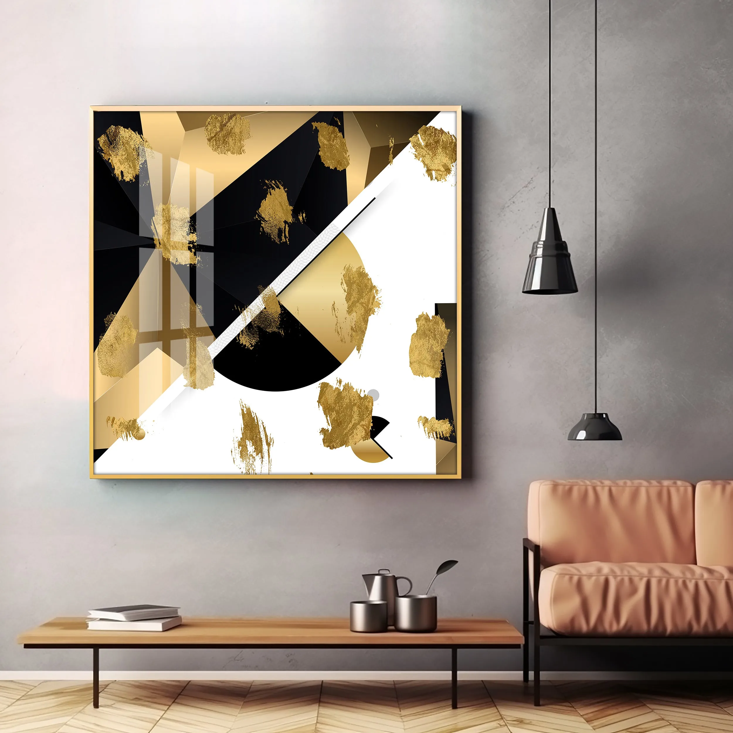 Black & Golden Prints Premium Acrylic Square Wall Art