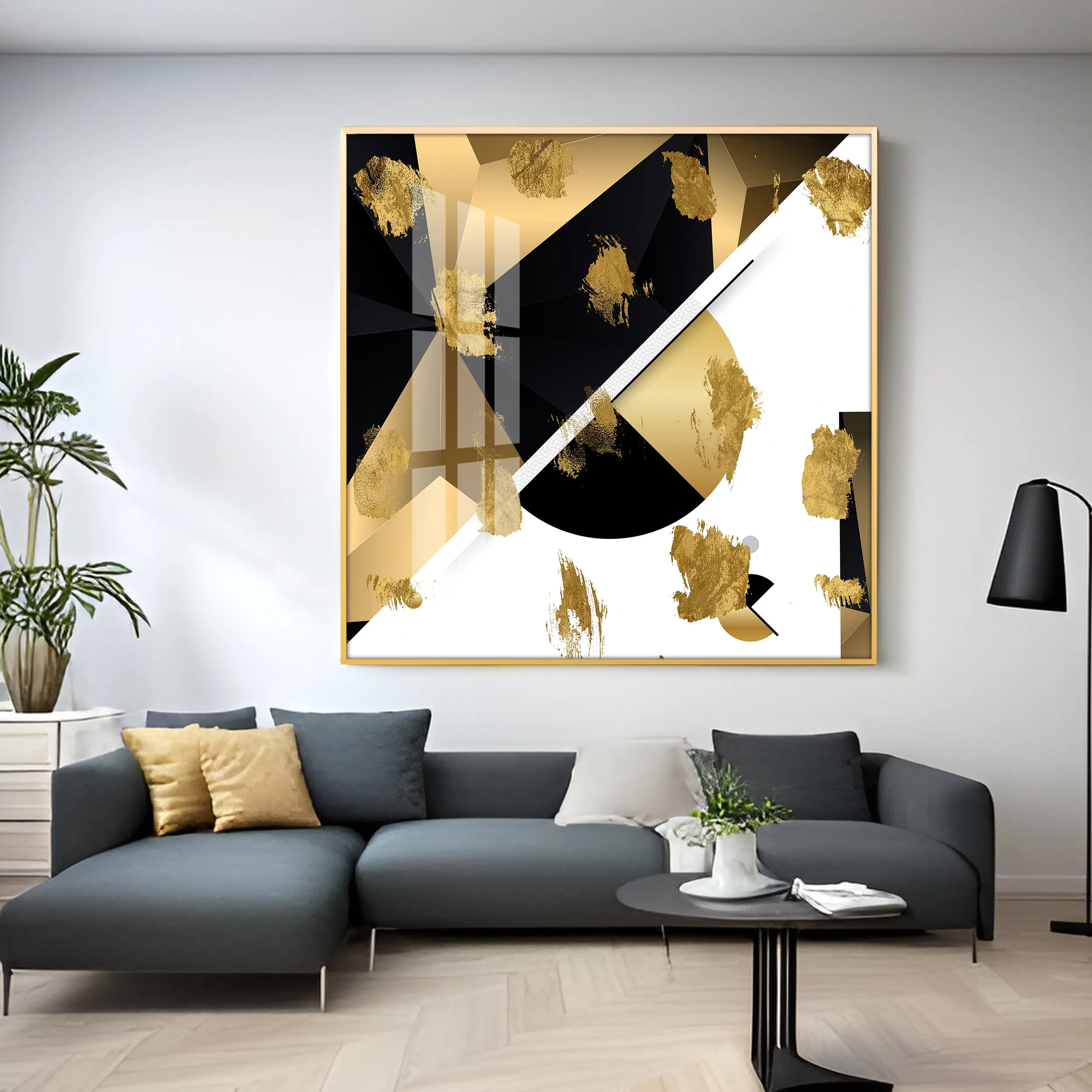 Black & Golden Prints Premium Acrylic Square Wall Art