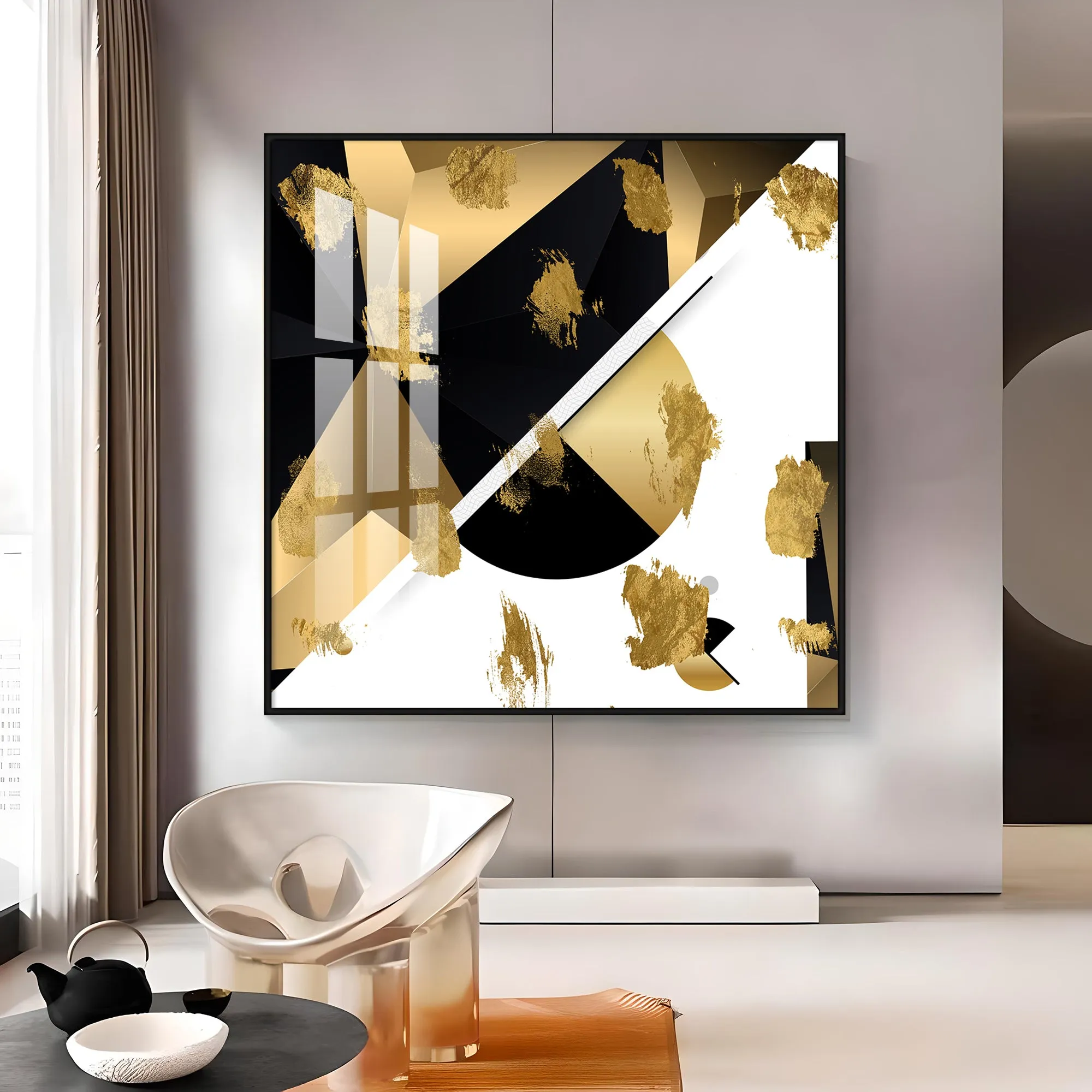 Black & Golden Prints Premium Acrylic Square Wall Art