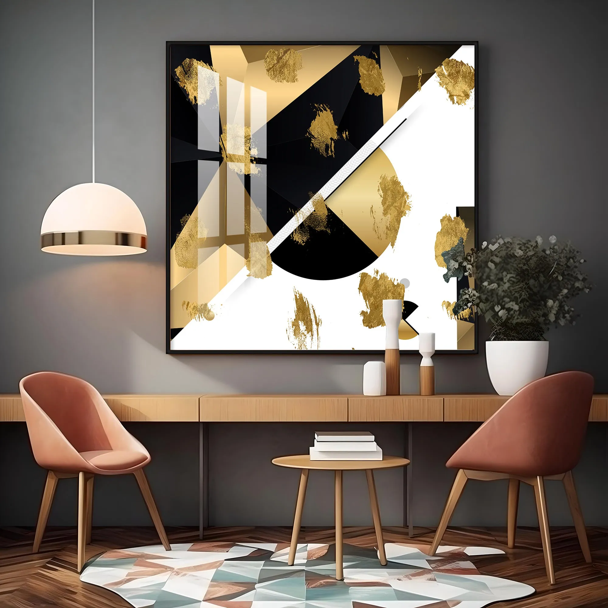 Black & Golden Prints Premium Acrylic Square Wall Art