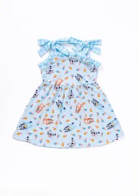 Blue character print dress