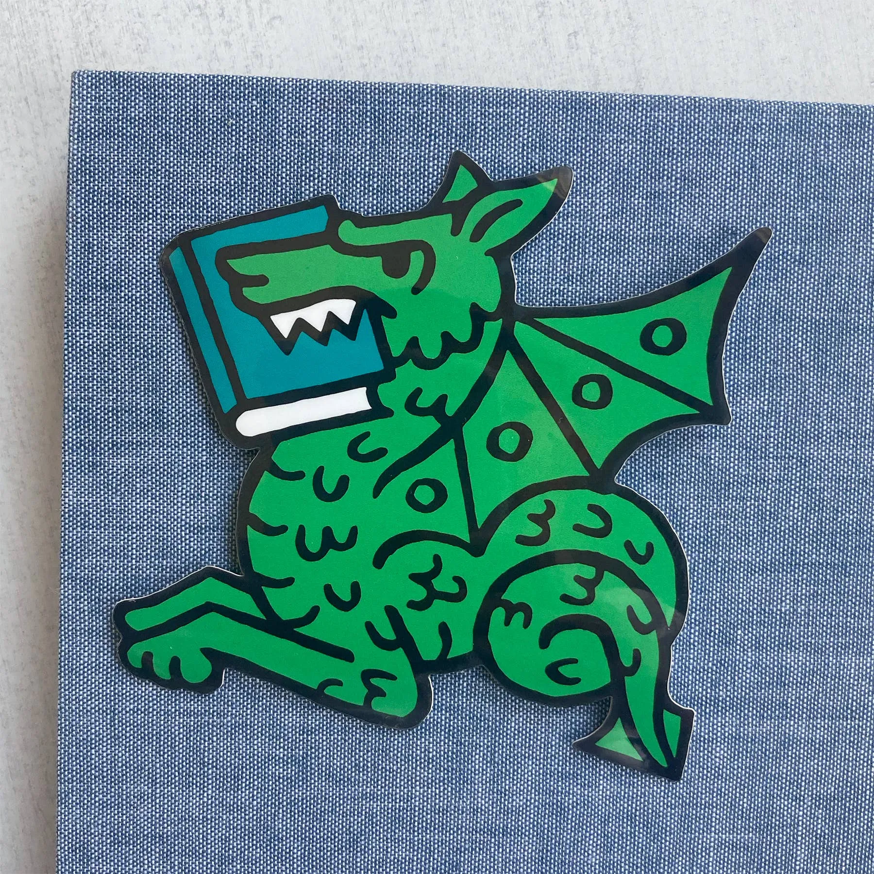 Book Dragon vinyl sticker - fantasy sticker