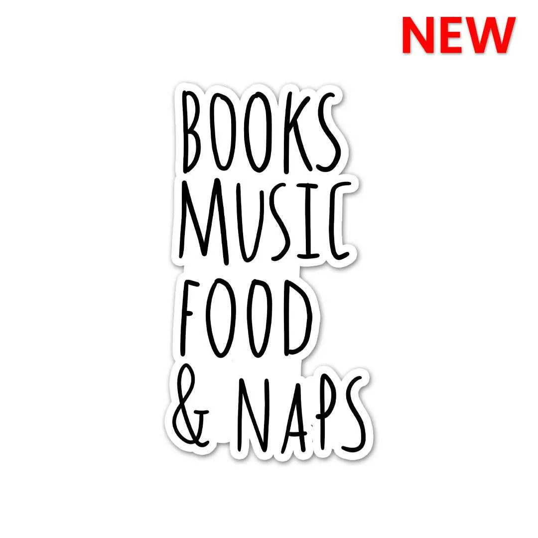 Books, Music, Food & NAPS Sticker