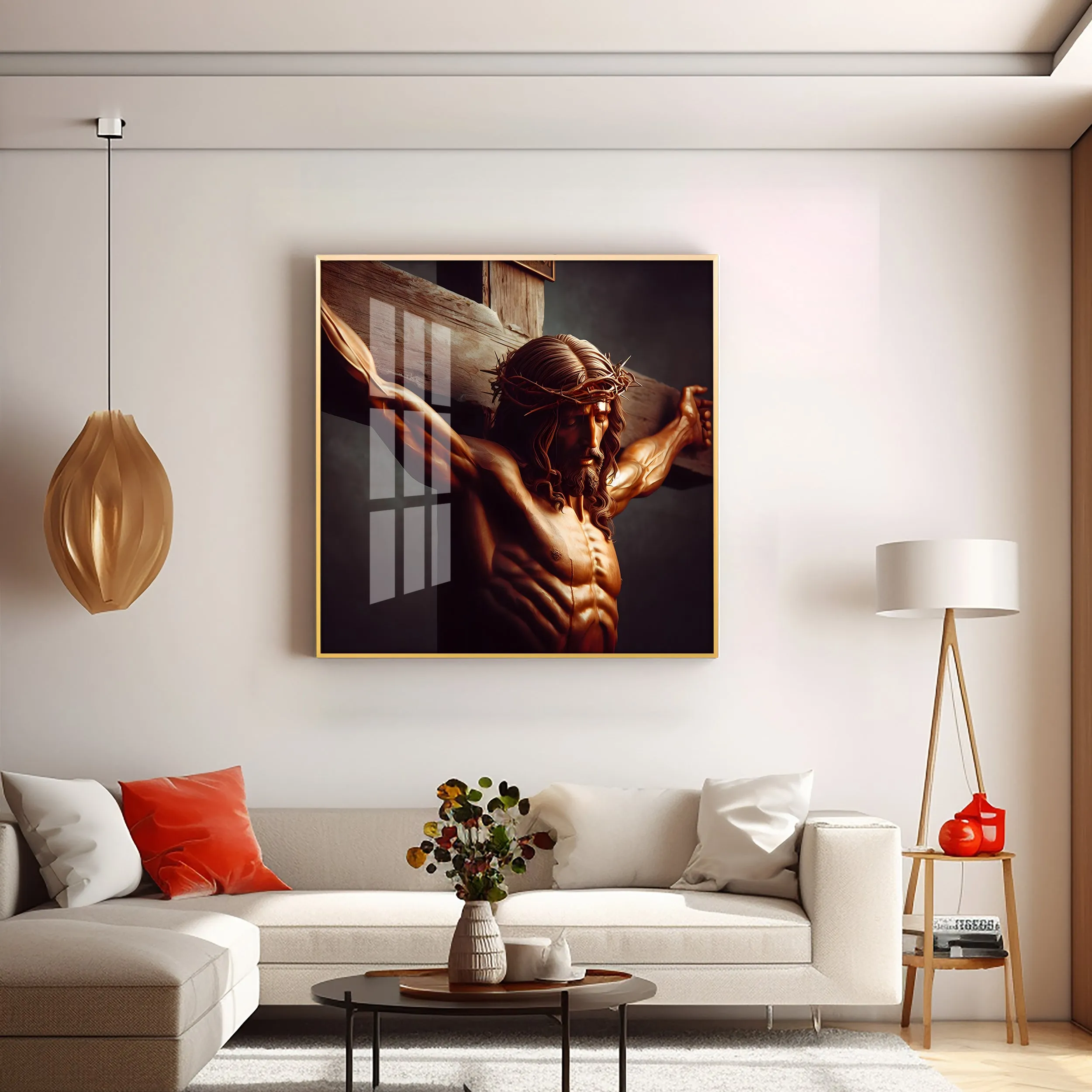 Christ on the Cross Premium Acrylic Square Wall Art