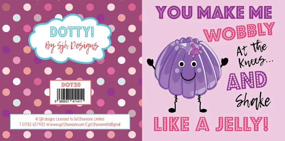 Dotty Card Range - Wobbly Jelly Greetings Card