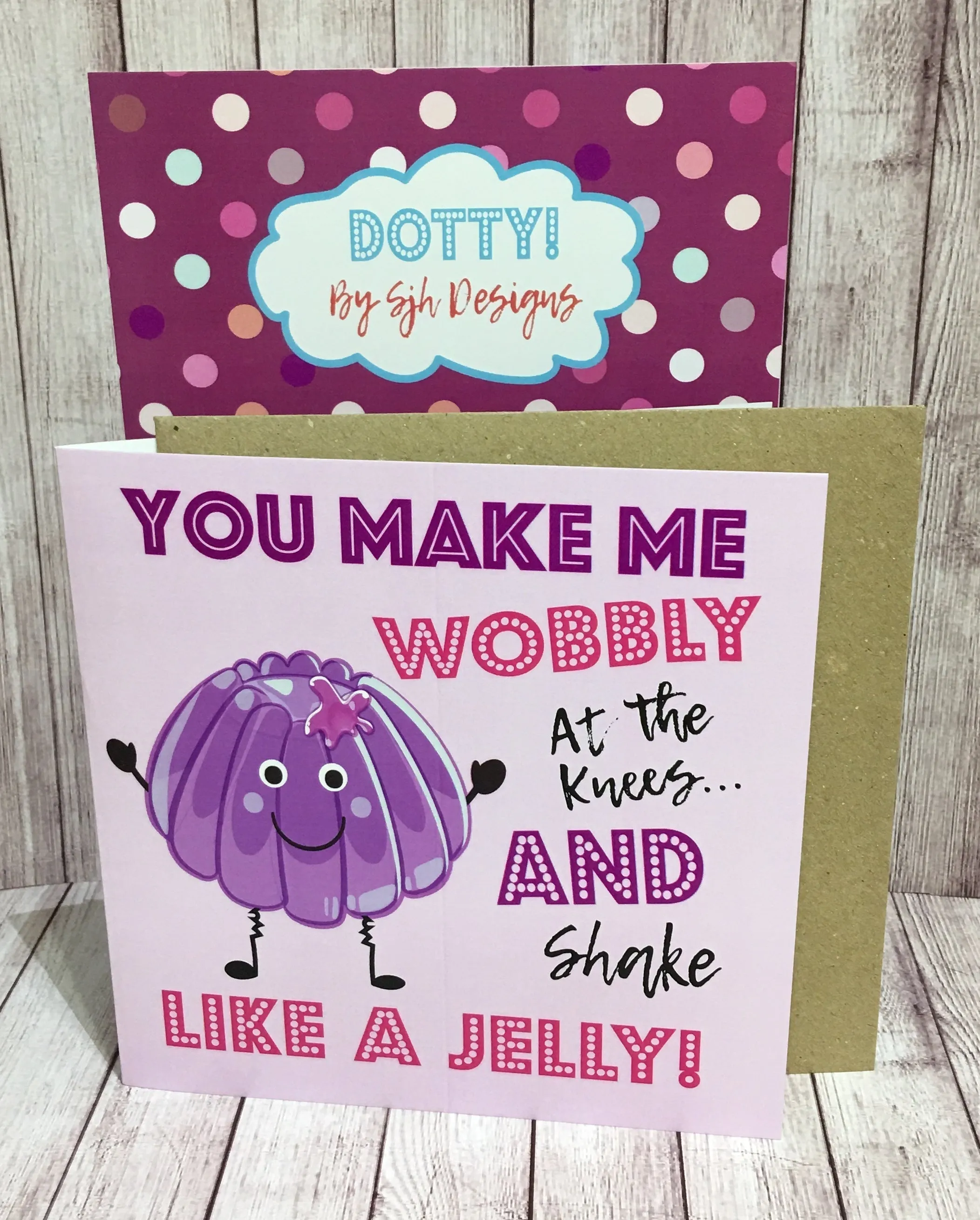 Dotty Card Range - Wobbly Jelly Greetings Card