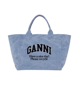 GANNI Washed Denim Shopper XXL