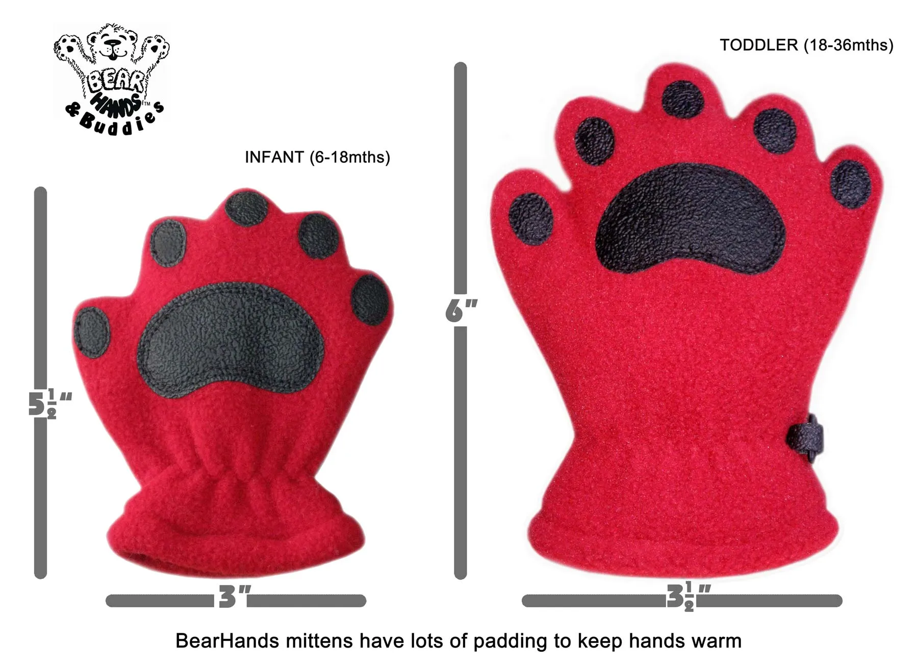 Infant & Toddler Black Fleece Mittens