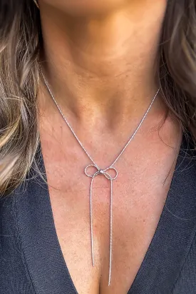 It's A Bow Silver Necklace