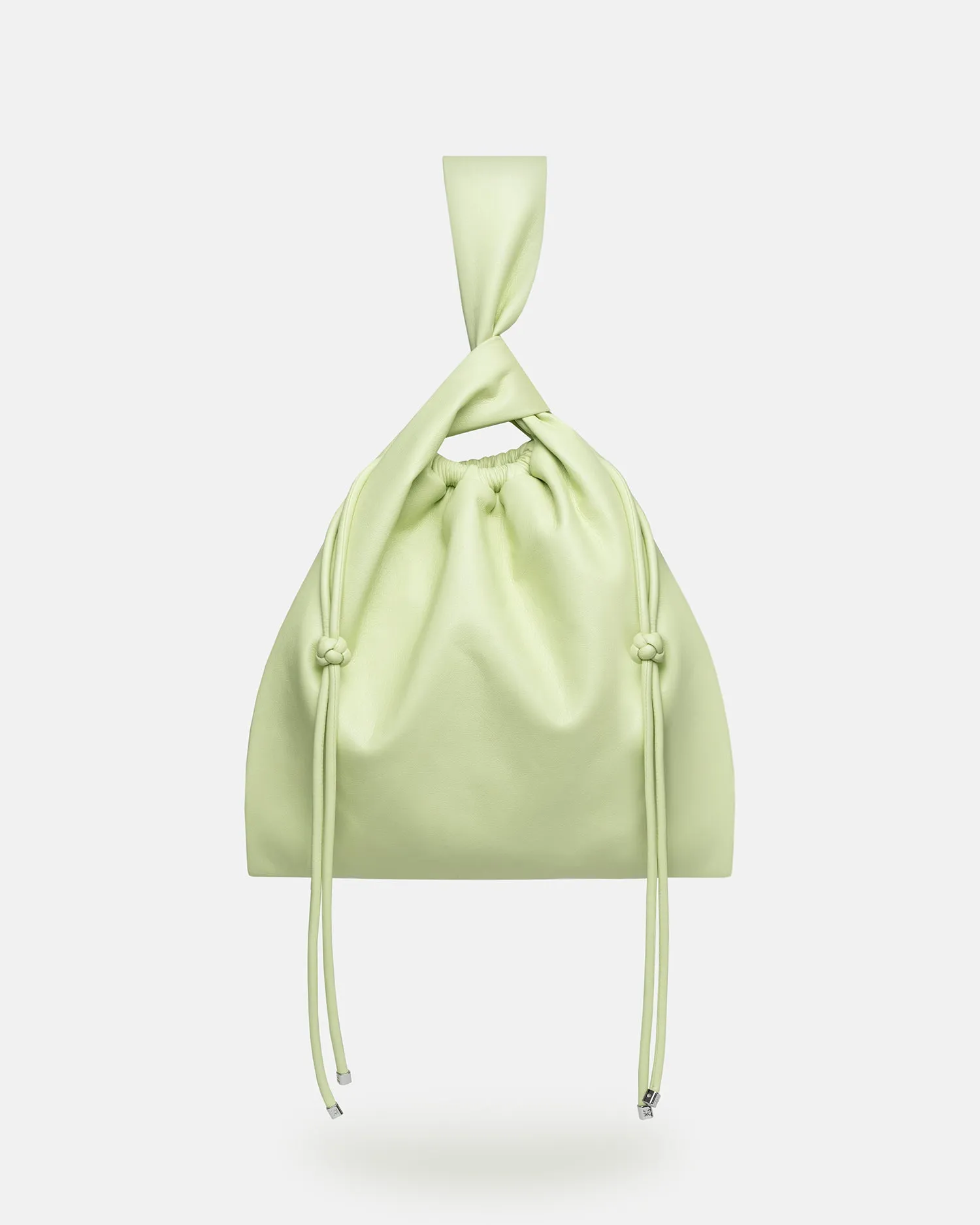 Jen Drawstring - Drawstring Okobor™ Alt-Leather Clutch Bag - Shadow Lime