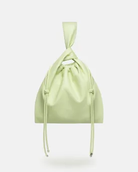 Jen Drawstring - Drawstring Okobor™ Alt-Leather Clutch Bag - Shadow Lime