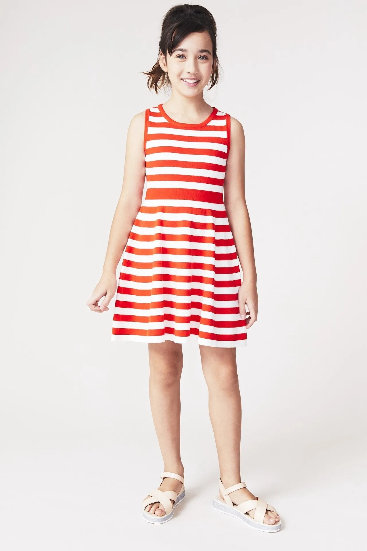 Milly Minis Striped Fit And Flare Dress