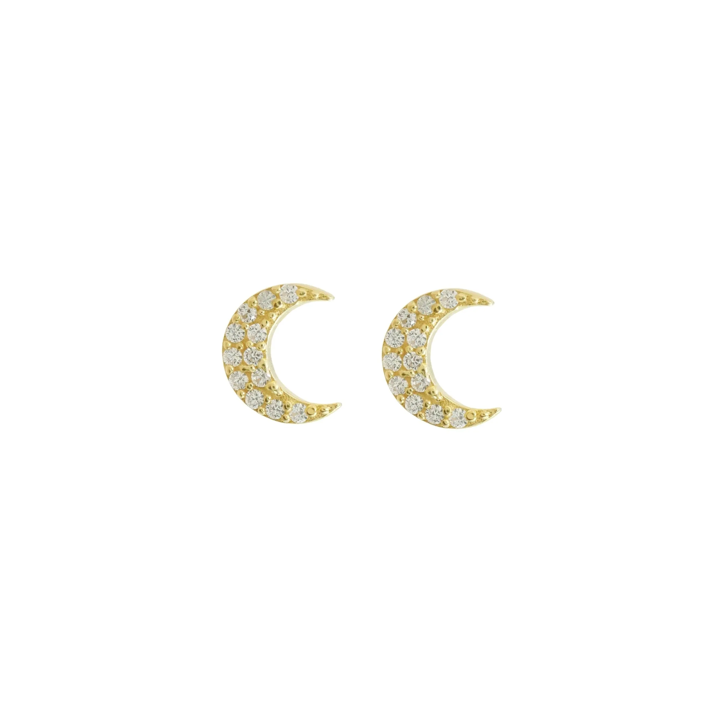 Mini CZ Moon Studs