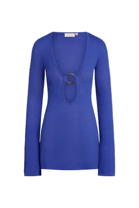 Montego Mini Dress - Cobalt Hatch Jacquard