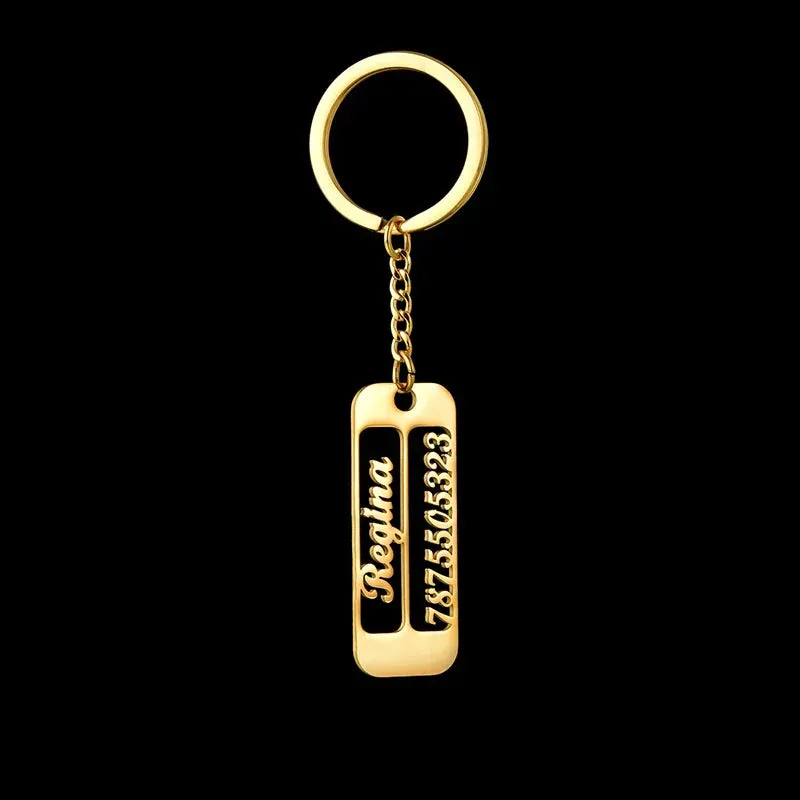 Name & Number Plate Keychain