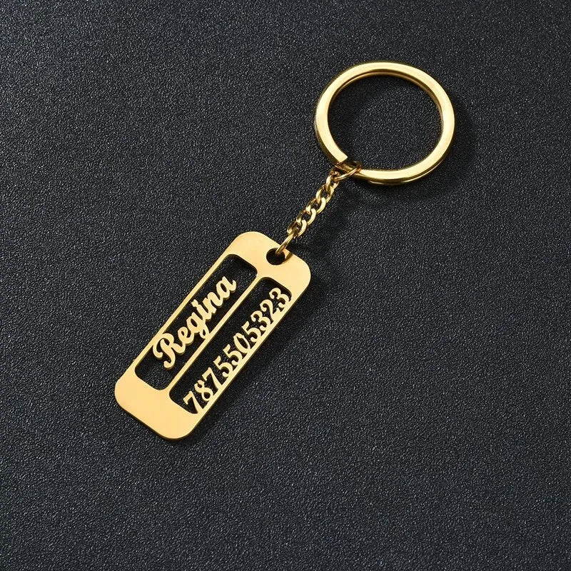 Name & Number Plate Keychain