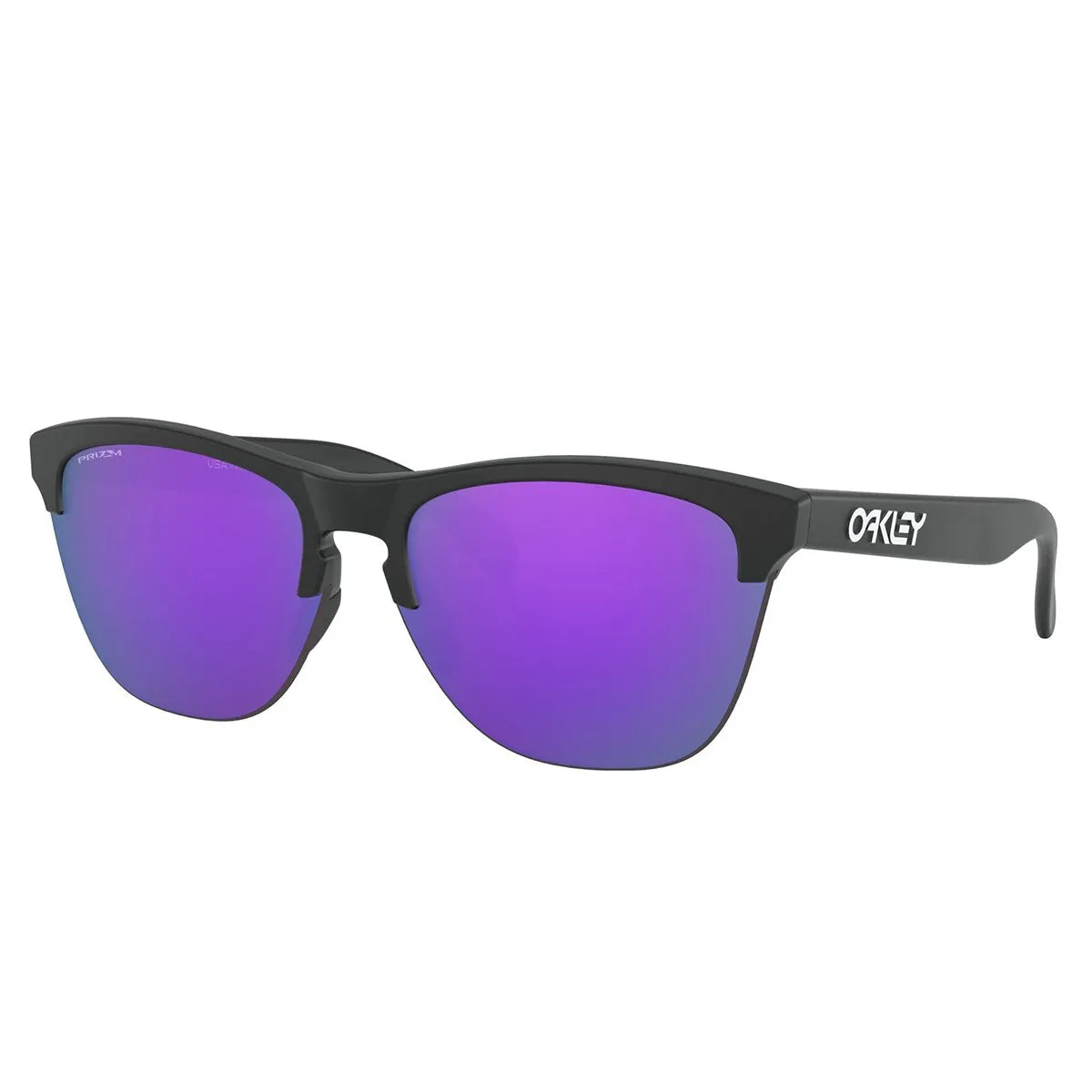 Oakley Frogskins Lite Crystalline Collection Sunglasses Matte Black/Violet Iridium