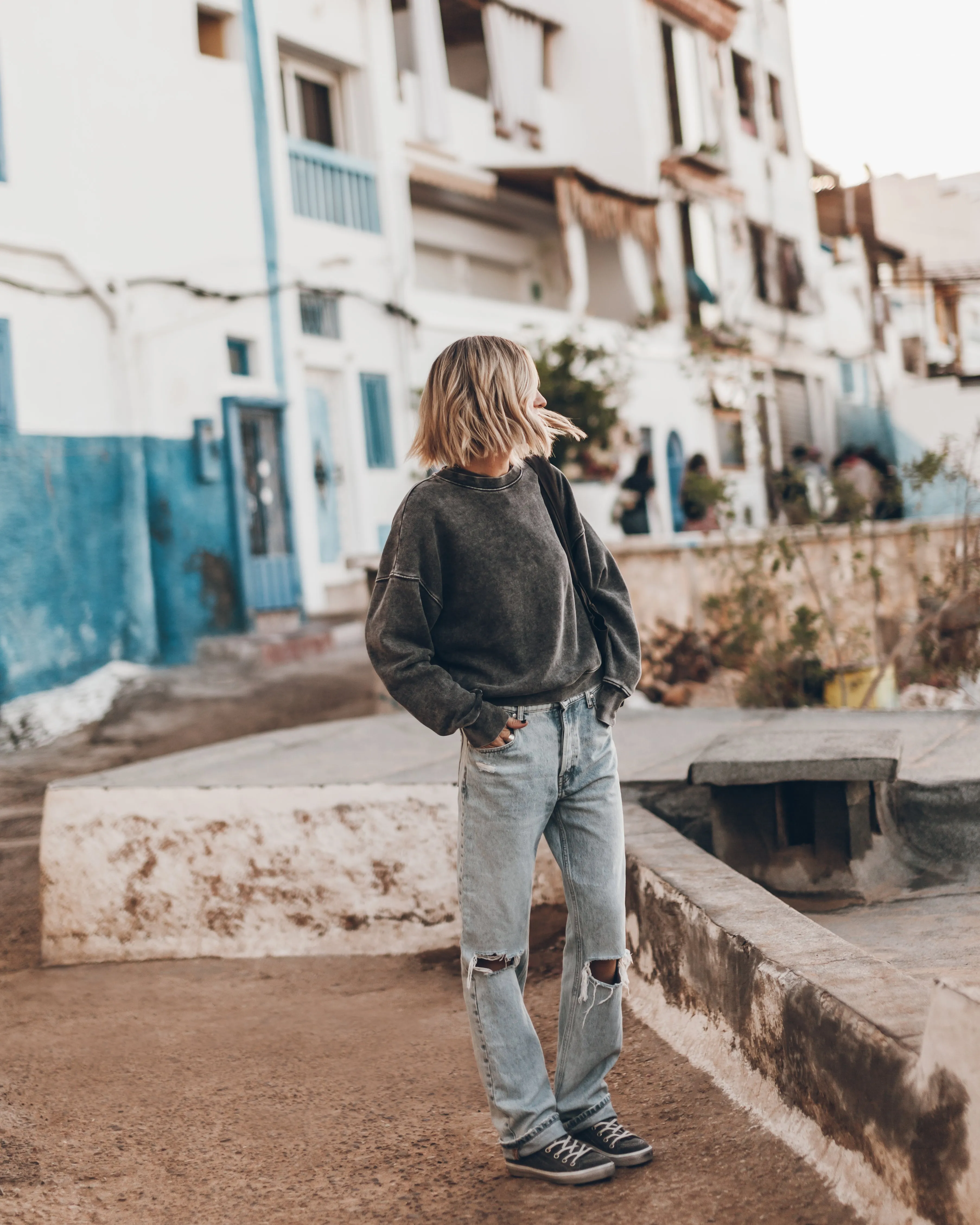 The Marble Grey Cozy Base Sweater